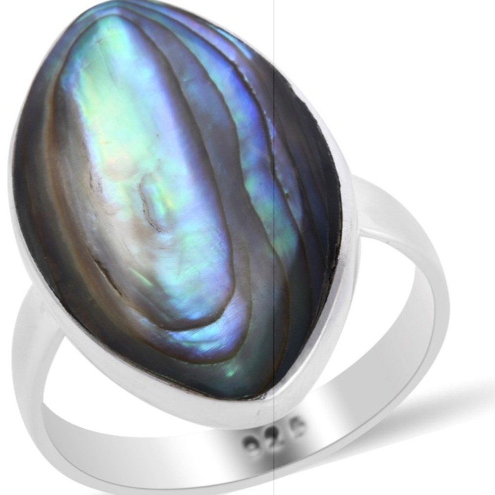 Abalone Shell Solitaire Ring - Picture 6 of 9